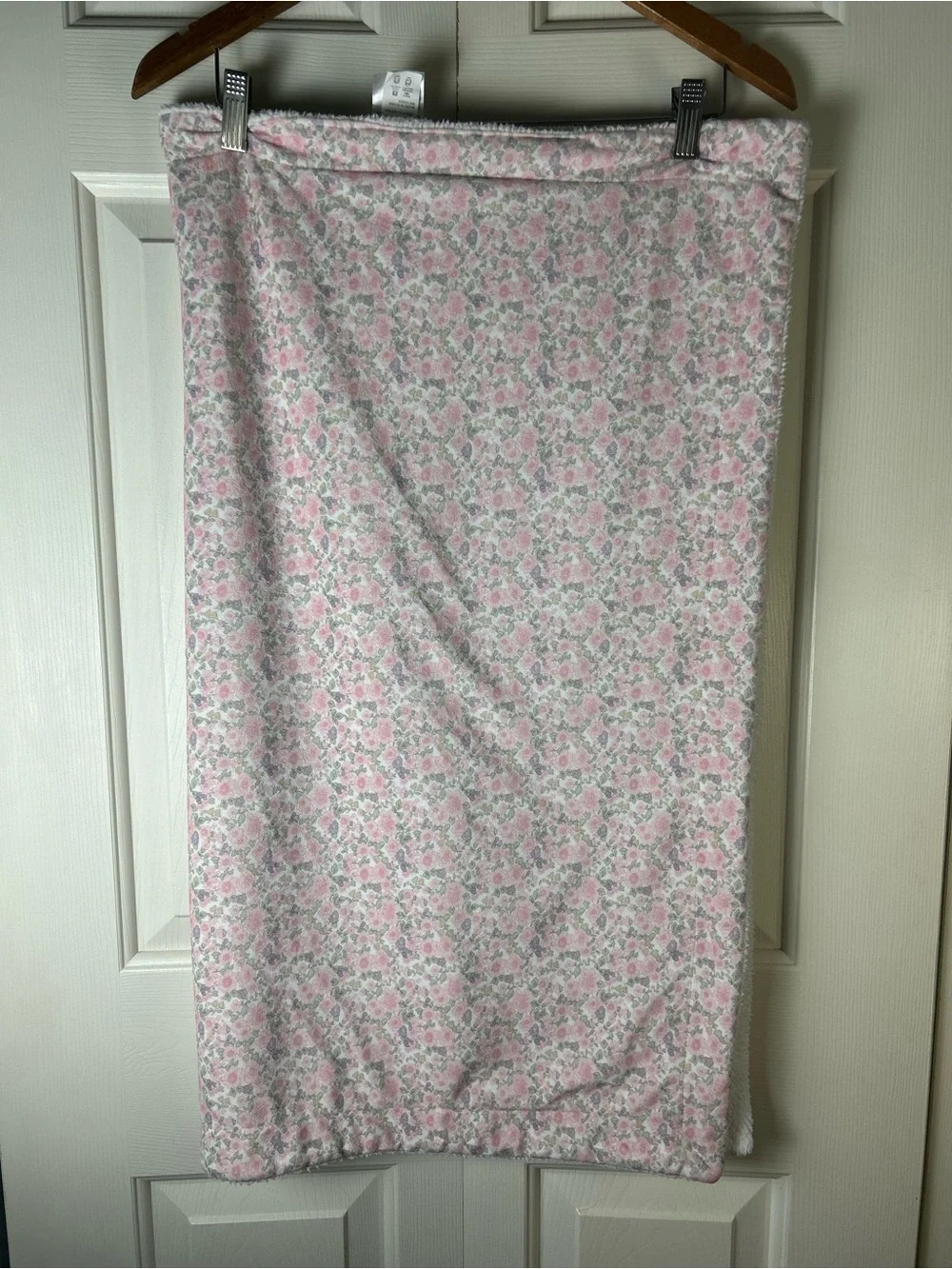 Ava Olivia Pink Floral Baby Blanket White Sherpa Green Leaves Flowers Lovey